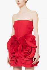 Ayat Strapless Flower Mini Dress | Dress In Beauty